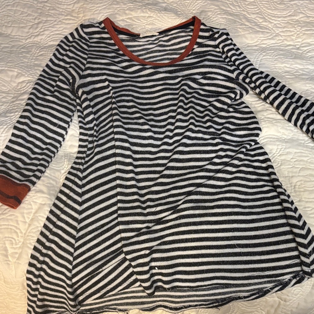 Striped Black and White Women's Top